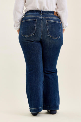 Judy Blue High Waist Trouser Flare Denim Jeans 82637 - Petite