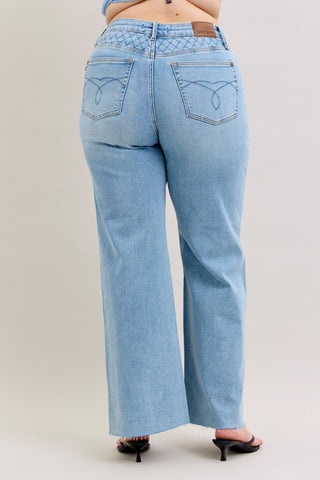 Judy Blue High Waist Retro Wide Leg Denim Jeans 88711