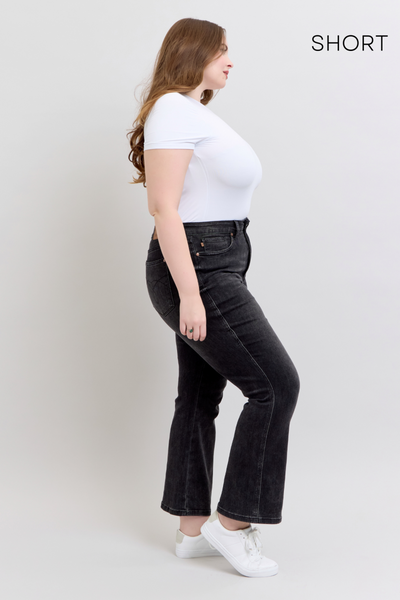 Judy Blue High Waist Tummy Control Black Bootcut Denim Jeans 88787 - 3 Inseam Options: Short, Regular, Long-Jeans-Sunshine and Wine Boutique