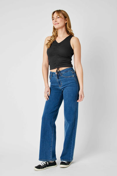 Judy Blue High Waist Vintage Wide Leg Denim 82553-Jeans-Sunshine and Wine Boutique