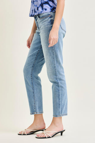 Judy Blue Mid Rise Vintage Wash Cell Phone Pocket Slim Denim Jeans 82626