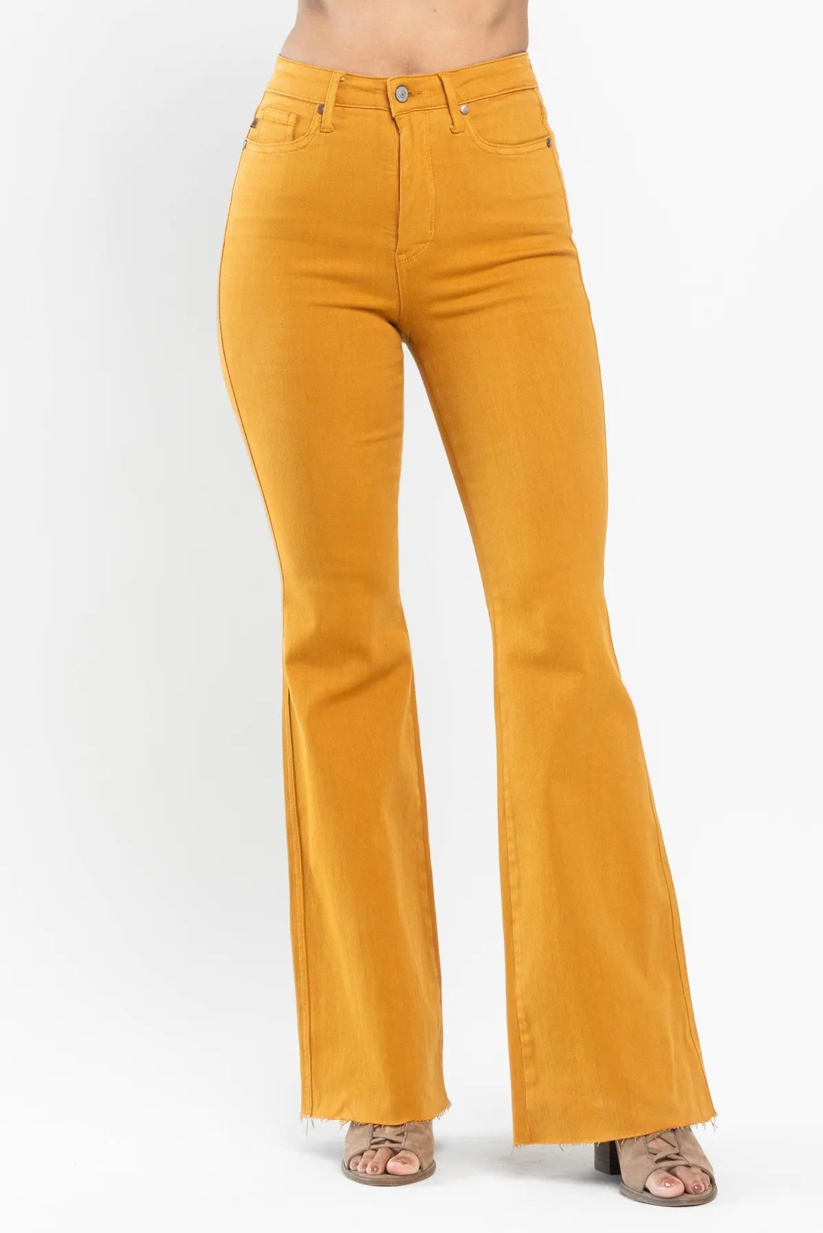 Judy Blue High Rise Tummy Control Top Flare Marigold Denim 88713 - Exclusive-Jeans-Sunshine and Wine Boutique