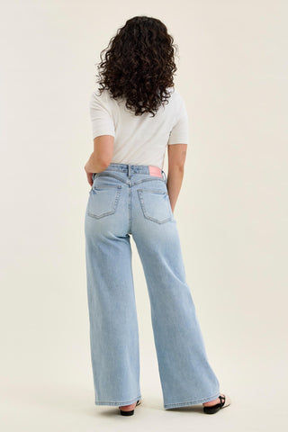 Judy Blue High Waist Tummy Control Retro Wide Leg Denim Jeans 881128 - Petite