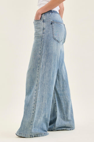 Judy Blue High Waist Featherweight Drawstring Palazzo Denim Jeans 881073