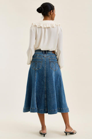 Judy Blue High Waist Lasso Stone Denim Skirt 2844