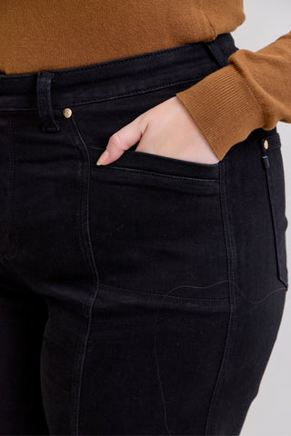 Judy Blue High Waist Retro Wide Leg Black Denim Jeans 881057