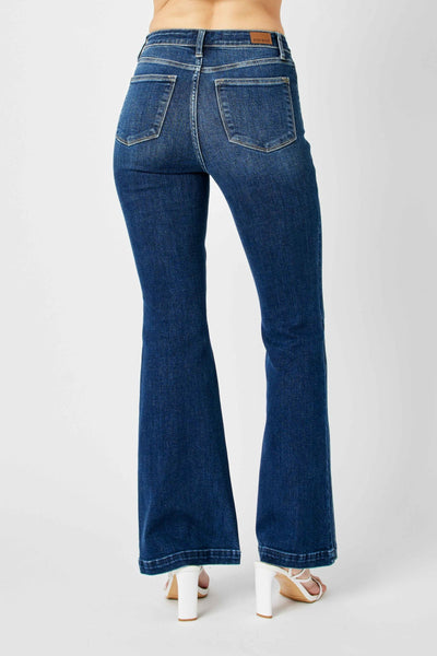 Judy Blue High Waist Angled Side Seam Detail Flare Denim 82538-Jeans-Sunshine and Wine Boutique