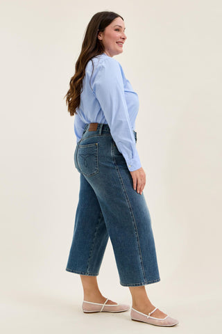 Judy Blue High Waist Dottie Quarry Fade Wide Leg Denim Jeans 881186