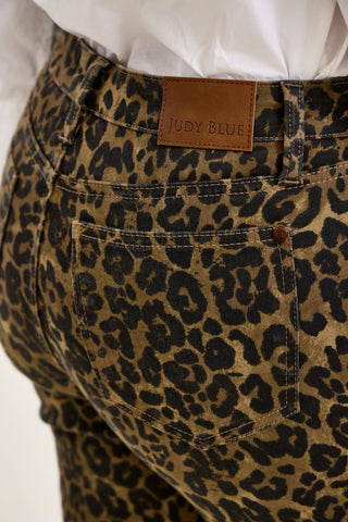 Judy Blue High Waist Leopard Bootcut Denim Jeans 881183