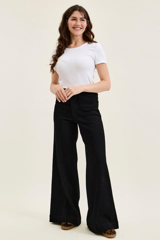 Judy Blue High Waist Liza Black Palazzo Denim Jeans 881243