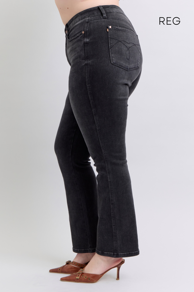 Judy Blue High Waist Tummy Control Black Bootcut Denim Jeans 88787 - 3 Inseam Options: Short, Regular, Long-Jeans-Sunshine and Wine Boutique