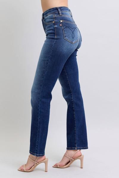 Judy Blue High Rise Vintage Wash Thermal Straight Denim Jeans 82631-Jeans-Sunshine and Wine Boutique