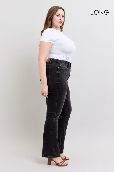 Judy Blue High Waist Tummy Control Black Bootcut Denim Jeans 88787 - 3 Inseam Options: Short, Regular, Long-Jeans-Sunshine and Wine Boutique