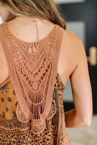 Lovely Melody Barely Bohemian Lace Detail Tank