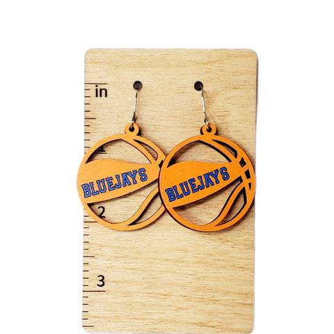 Bluejays Basketball Earrings-Sunshine and Wine Boutique