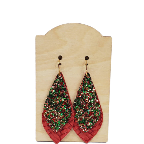 Christmas Glitter Earrings-Earrings-Sunshine and Wine Boutique