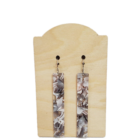 Acrylic Gray Bar-Earrings-Sunshine and Wine Boutique