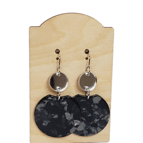 Acrylic Black and Gray-Earrings-Sunshine and Wine Boutique