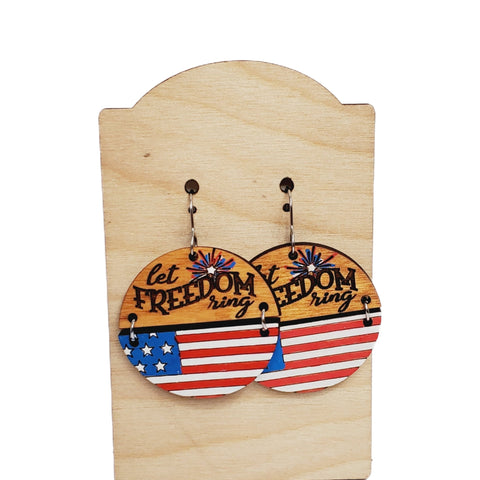 Let Freedom Ring Earrings-Sunshine and Wine Boutique