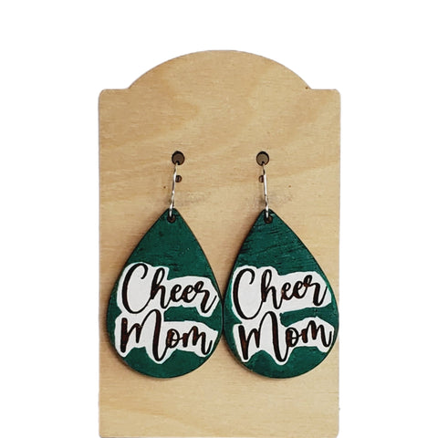 Cheer Mom Earrings-Sunshine and Wine Boutique