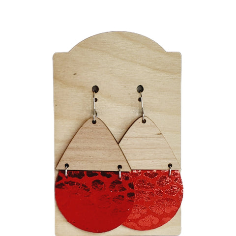 Leather Leopard Metallic Earrings-Sunshine and Wine Boutique