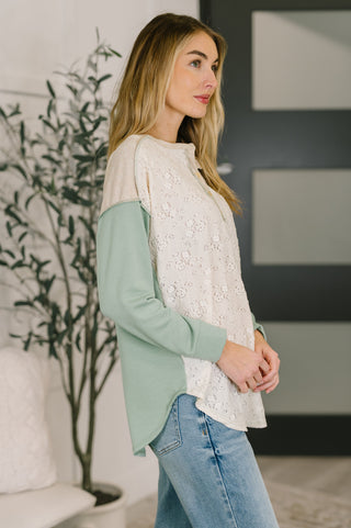 7th Ray Because I Can Drop Shoulder Henley Top