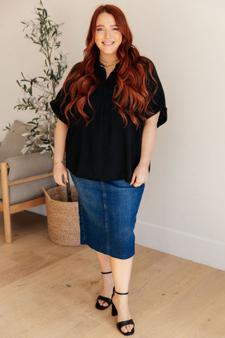 White Birch Because I Said So Dolman Sleeve Top in Black