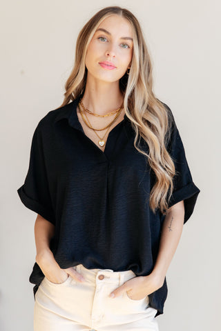 White Birch Because I Said So Dolman Sleeve Top in Black