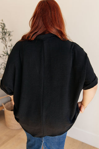 White Birch Because I Said So Dolman Sleeve Top in Black