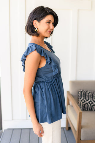 One Eleven North Before Now Ruffled Babydoll Top