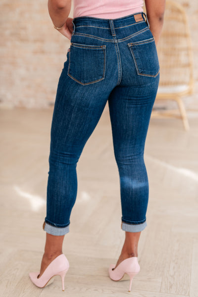 Judy Blue Mid Rise Vintage Cuffed Skinny Capri Denim 72115 - Exclusive-Jeans-Sunshine and Wine Boutique