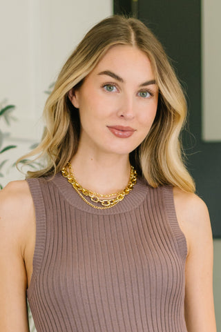 One Eleven North Big, Bold and Beautiful Layered Chunky Necklace in Gold