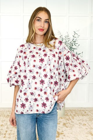 Easel Blossom Breeze Balloon Sleeve Blouse