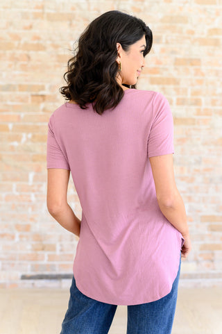 A.gain Born and Raised V-Neck Ribbed Top