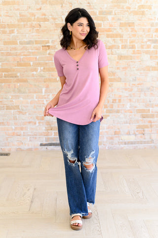 A.gain Born and Raised V-Neck Ribbed Top