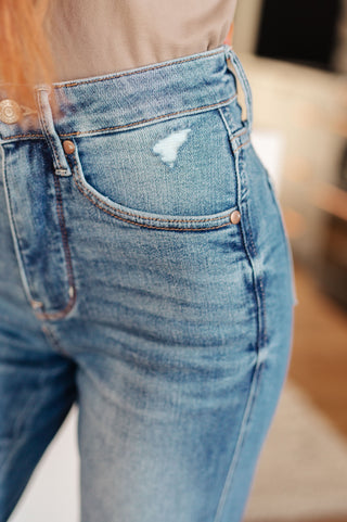 Judy Blue Bree High Rise Control Top Distressed Straight Jeans - Exclusive