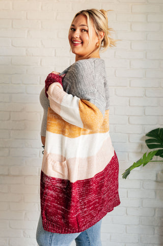Haptics Bring the Warmth Color Block Cardigan