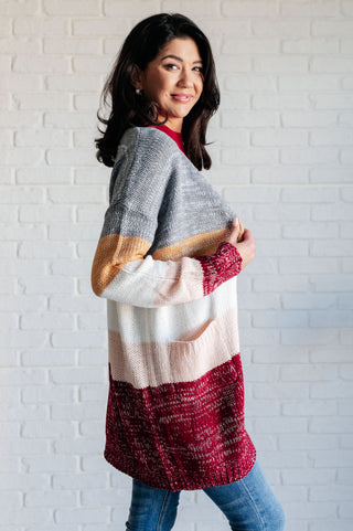 Haptics Bring the Warmth Color Block Cardigan
