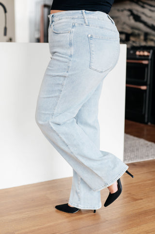 Judy Blue Brooke High Rise Control Top Vintage Wash Straight Jeans - Exclusive