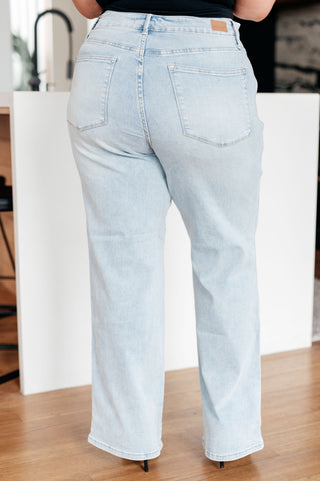 Judy Blue Brooke High Rise Control Top Vintage Wash Straight Jeans - Exclusive
