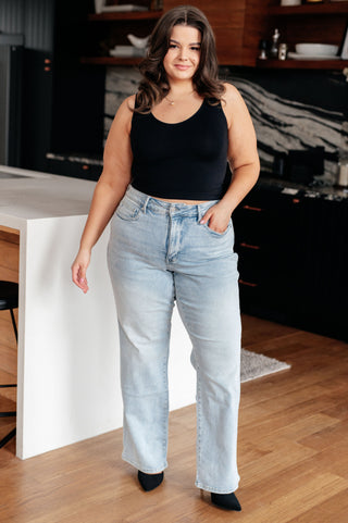 Judy Blue Brooke High Rise Control Top Vintage Wash Straight Jeans - Exclusive