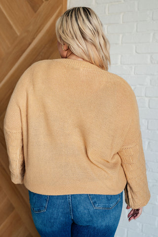 One Eleven North Bubbly Personality Bubble Sleeve Sweater in Wheat