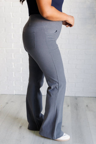 Rae Mode Building Habits Twill Flared Crossover Waist Pant in Titanium