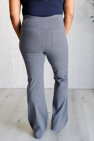 Rae Mode Building Habits Twill Flared Crossover Waist Pant in Titanium