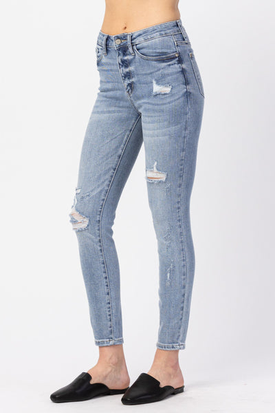 Judy Blue High Waist Minimal Destroy Skinny Denim 82330 - Exclusive-Jeans-Sunshine and Wine Boutique
