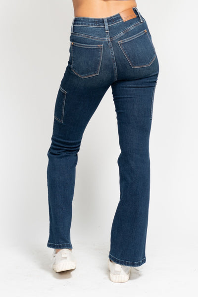 Judy Blue High Waist Cargo Bootcut Denim 88872-Jeans-Sunshine and Wine Boutique