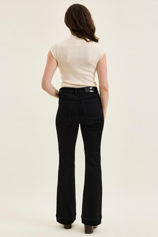 Judy Blue High Waist Tummy Control Black Daisy Bootcut Denim Jeans 881242