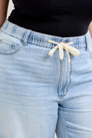 Judy Blue High Waist Featherweight Drawstring Palazzo Denim Jeans 881091