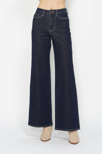 Judy Blue High Waist Tummy Control Retro Wide Leg Crop Denim 88849-Jeans-Sunshine and Wine Boutique