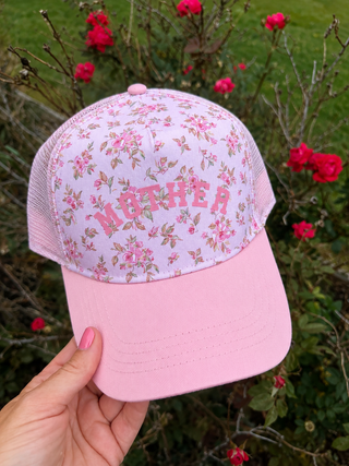 Southern Bliss Floral Light Pink Trucker Hat